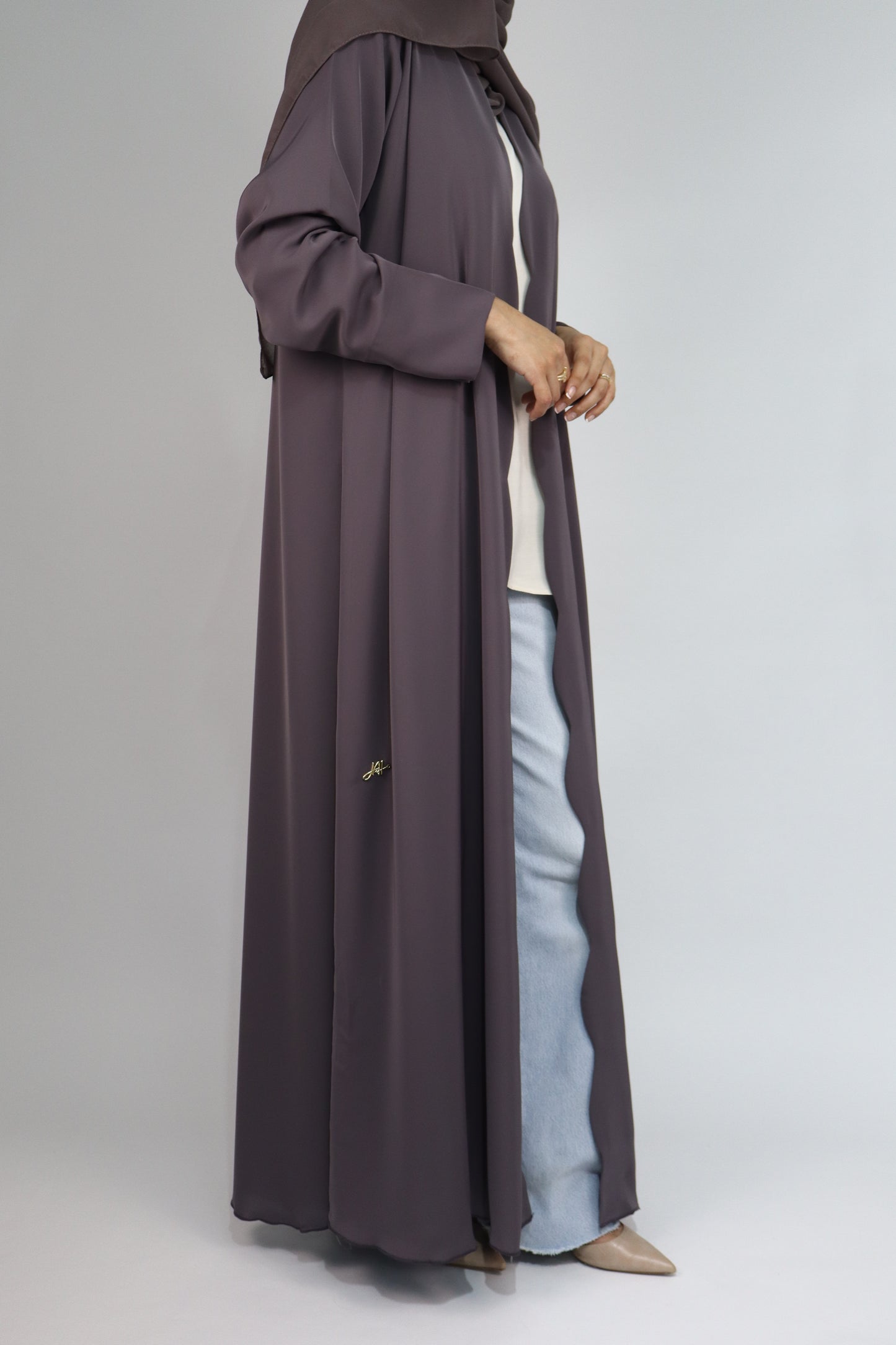 Scallop Flow Abaya | Mauve