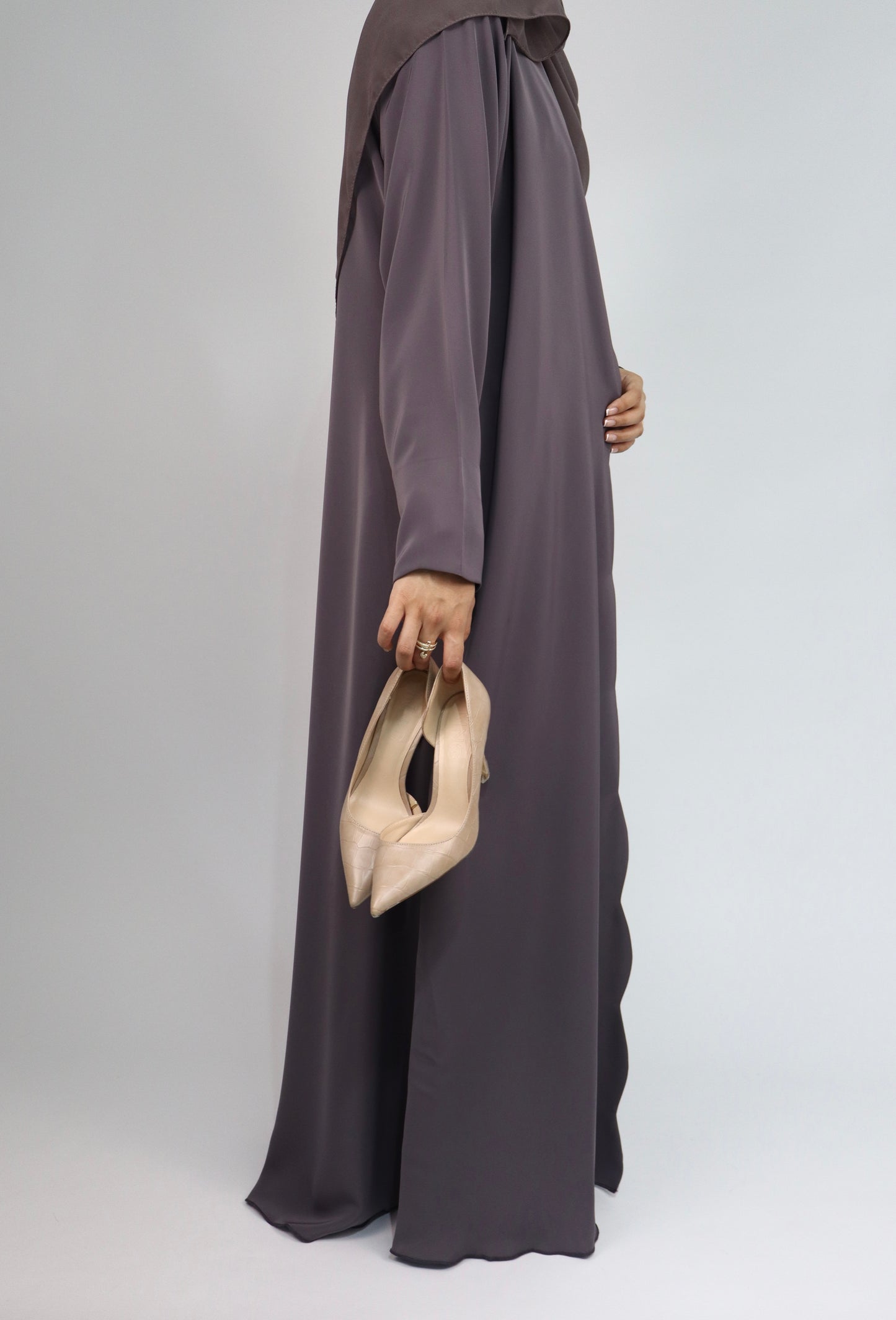 Scallop Flow Abaya | Mauve