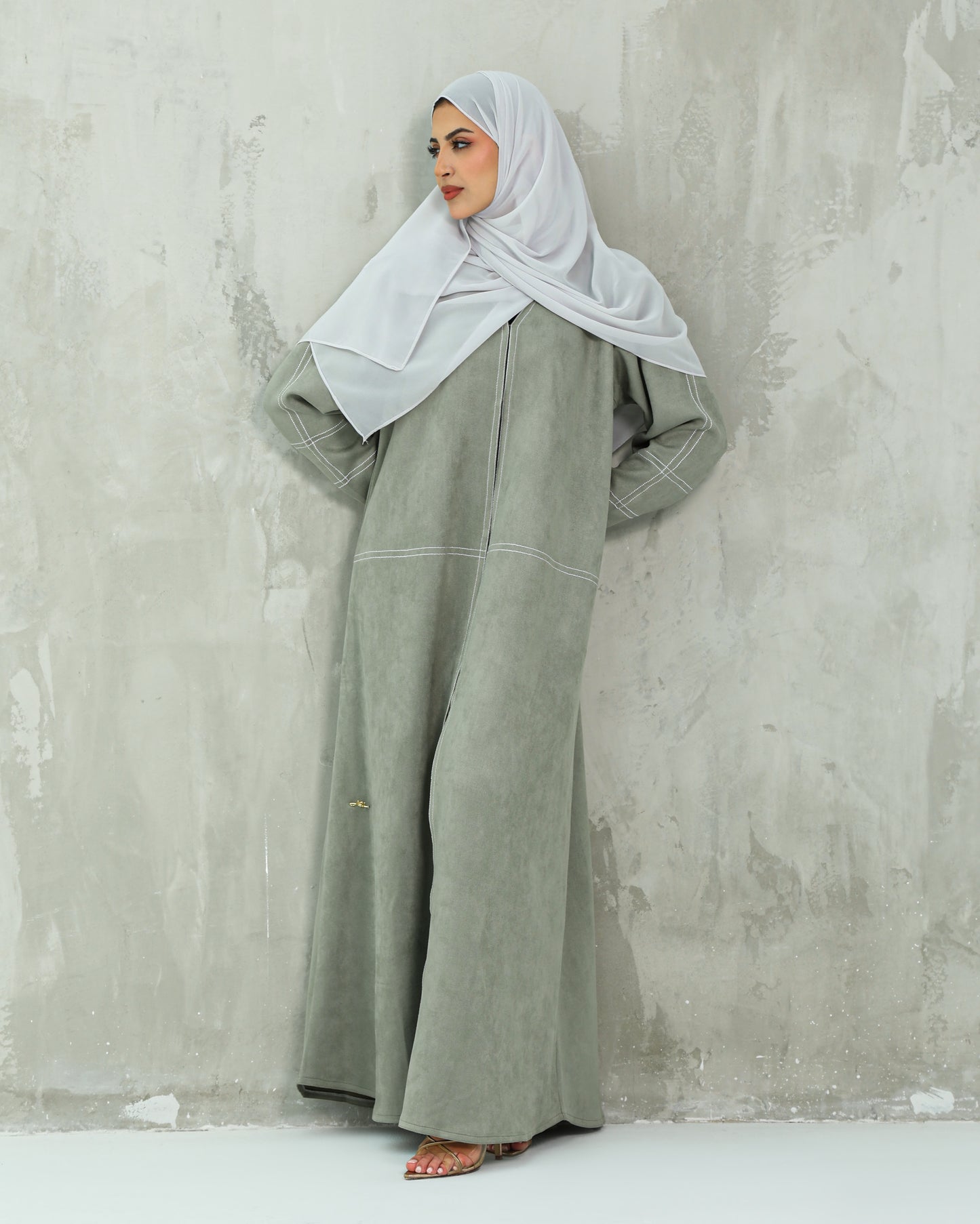 Suede Winter Abaya | Mint