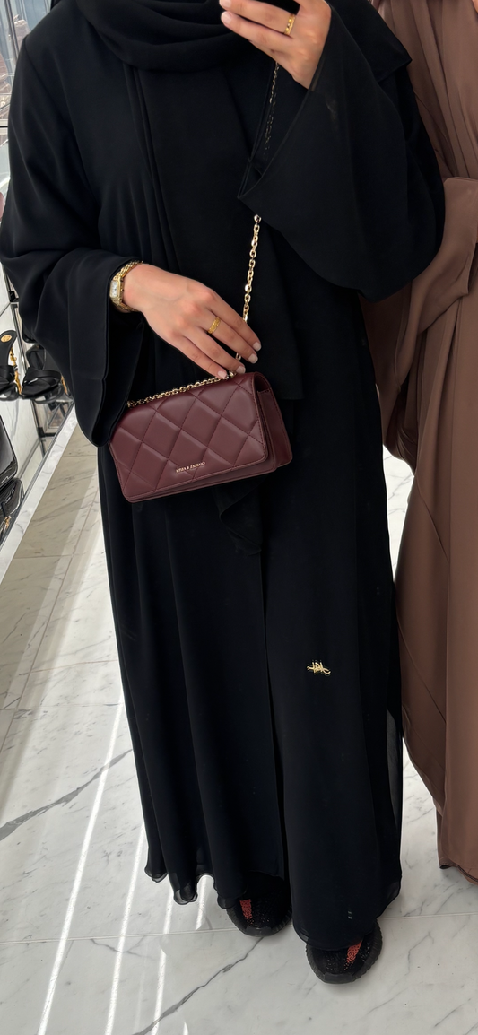 Chiffon Layered Abaya | Black