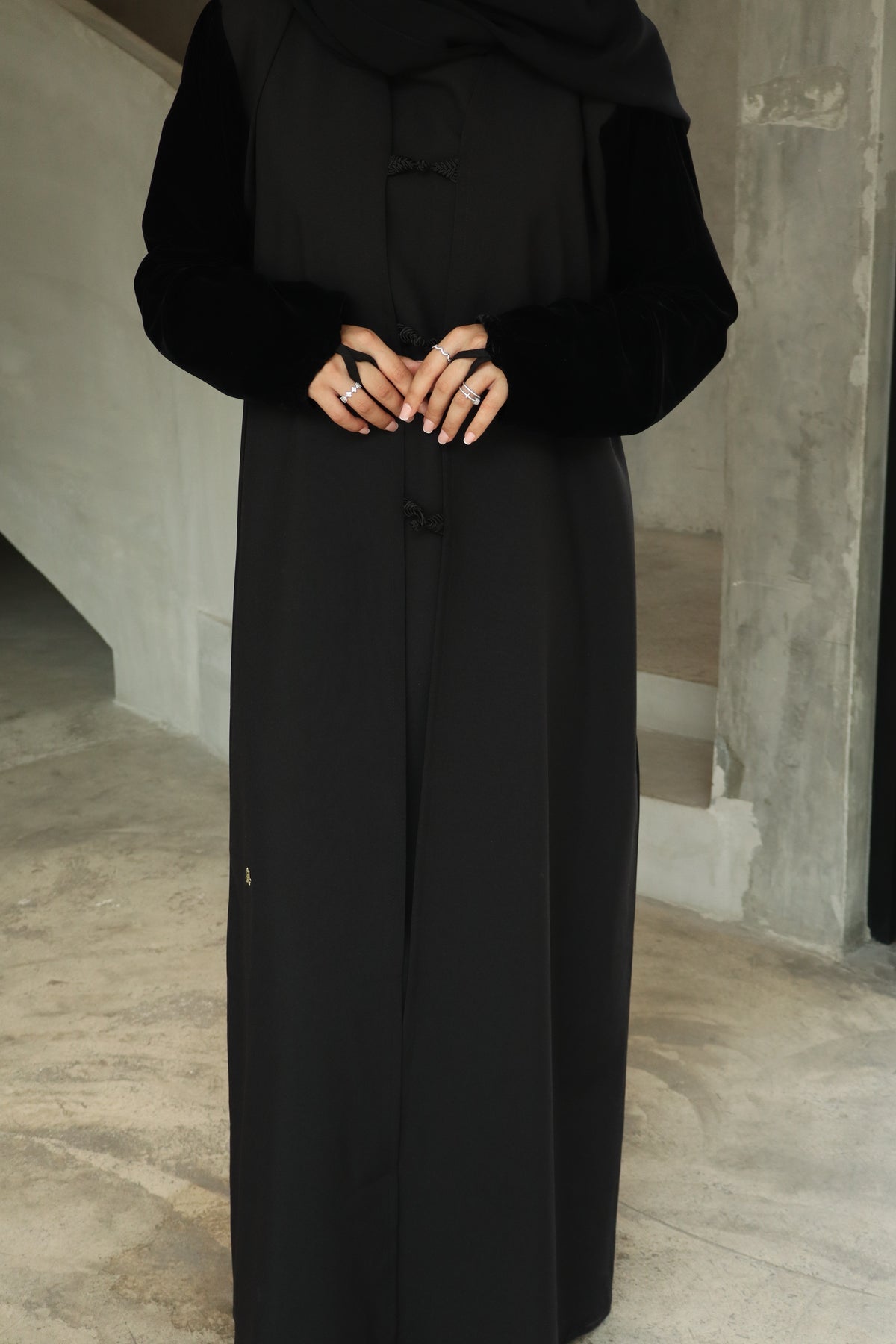 Velvet Detail Abaya & Hijab