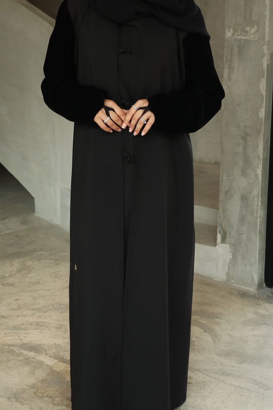 Velvet Detail Abaya & Hijab