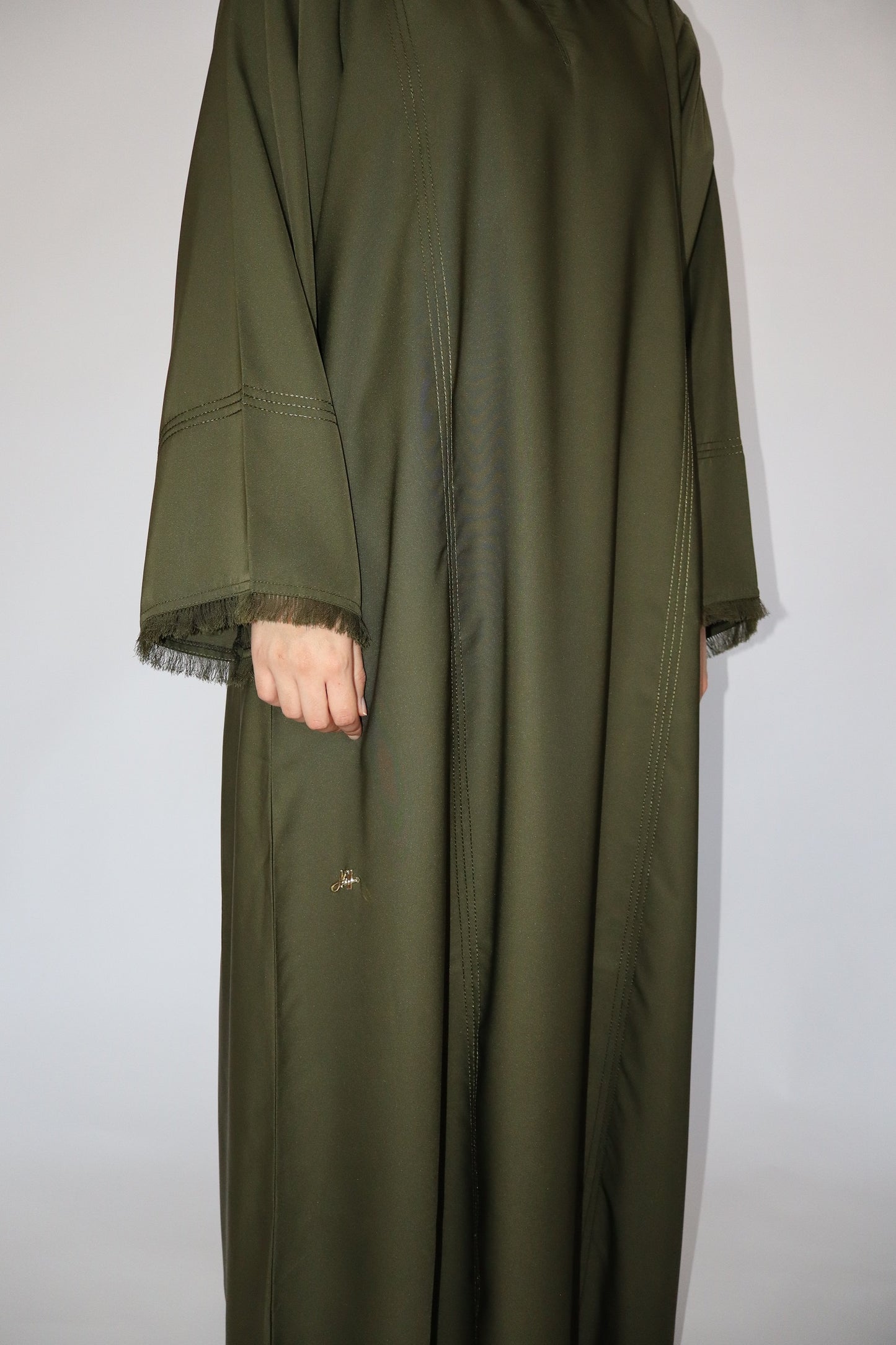 Classic Stitch Closed Abaya | Olive