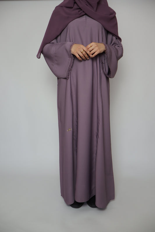 Classic Stitch Closed Abaya | Purple