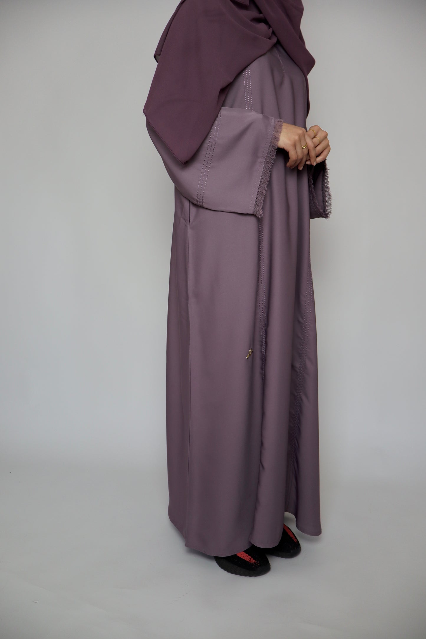 Classic Stitch Closed Abaya | Purple