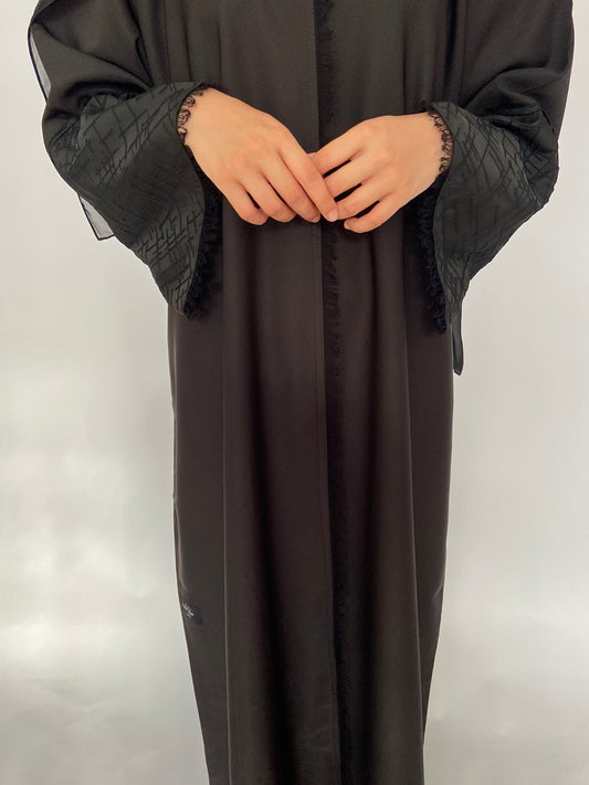 COLLECTION AH107 ABAYA / BLACK LINE