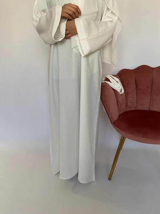 White Closed NOUR Abaya