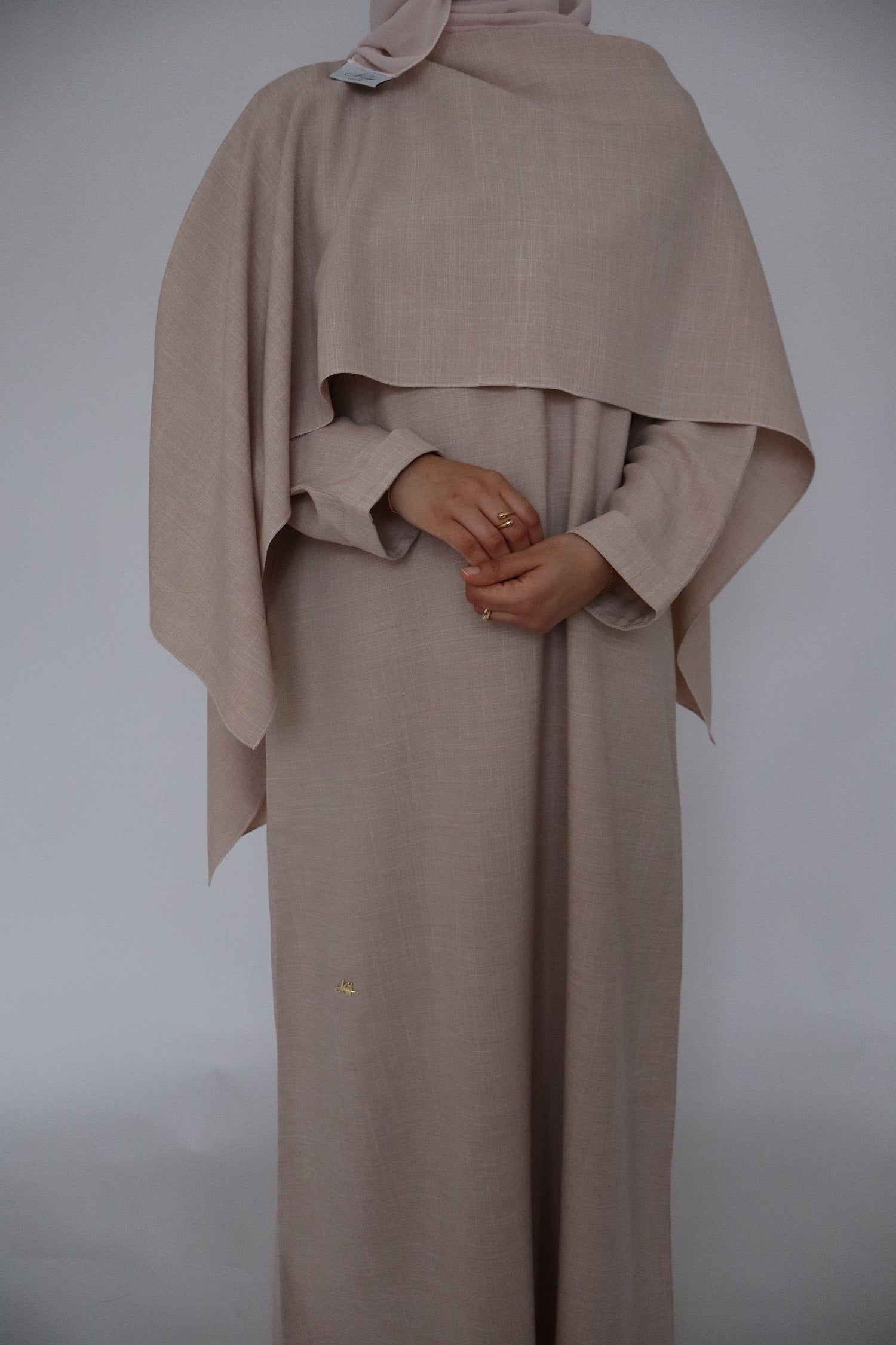 Linen Scarf Abaya | Pearl – Al Haya London