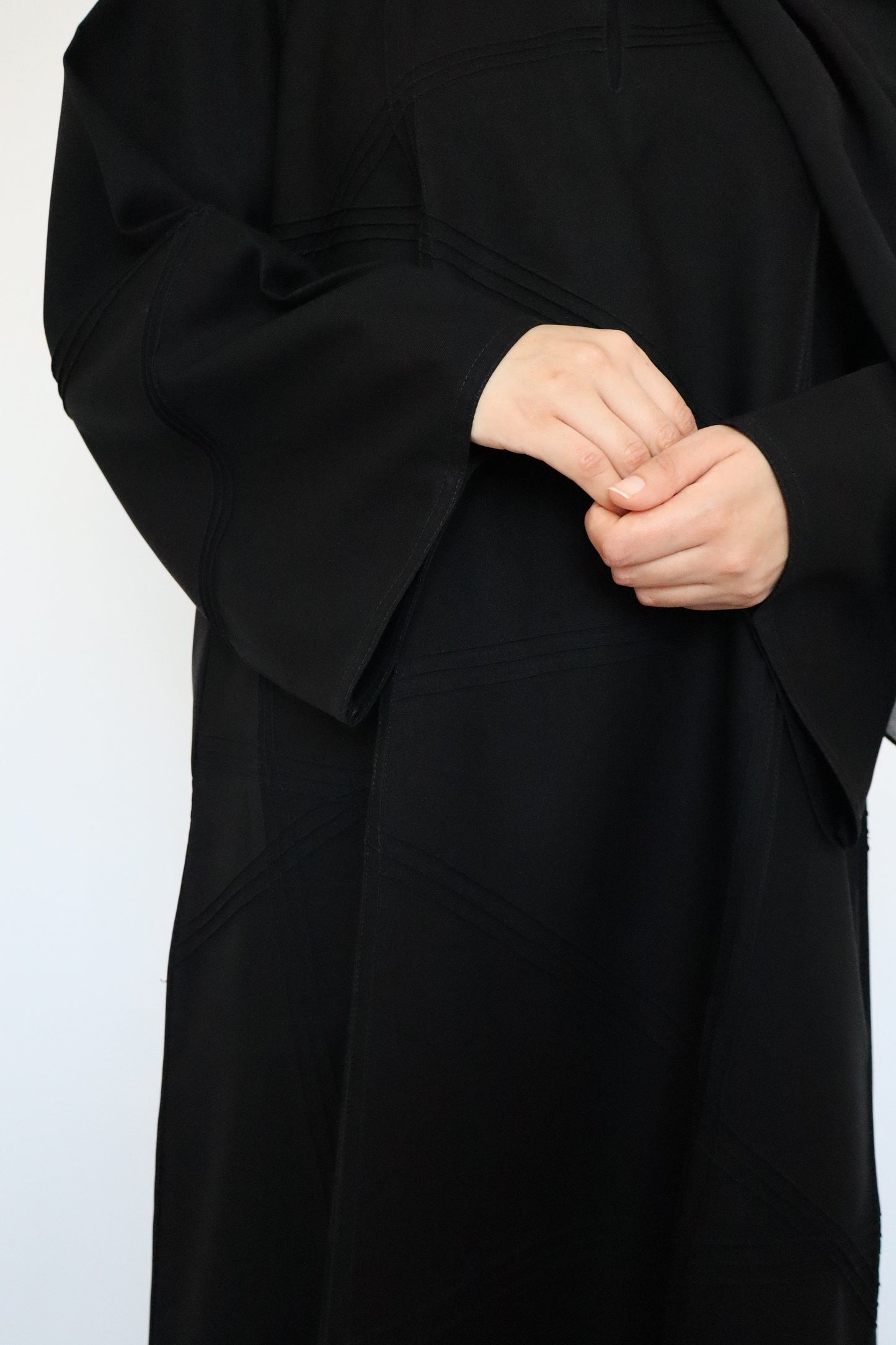 Seam Detailed Abaya | Black