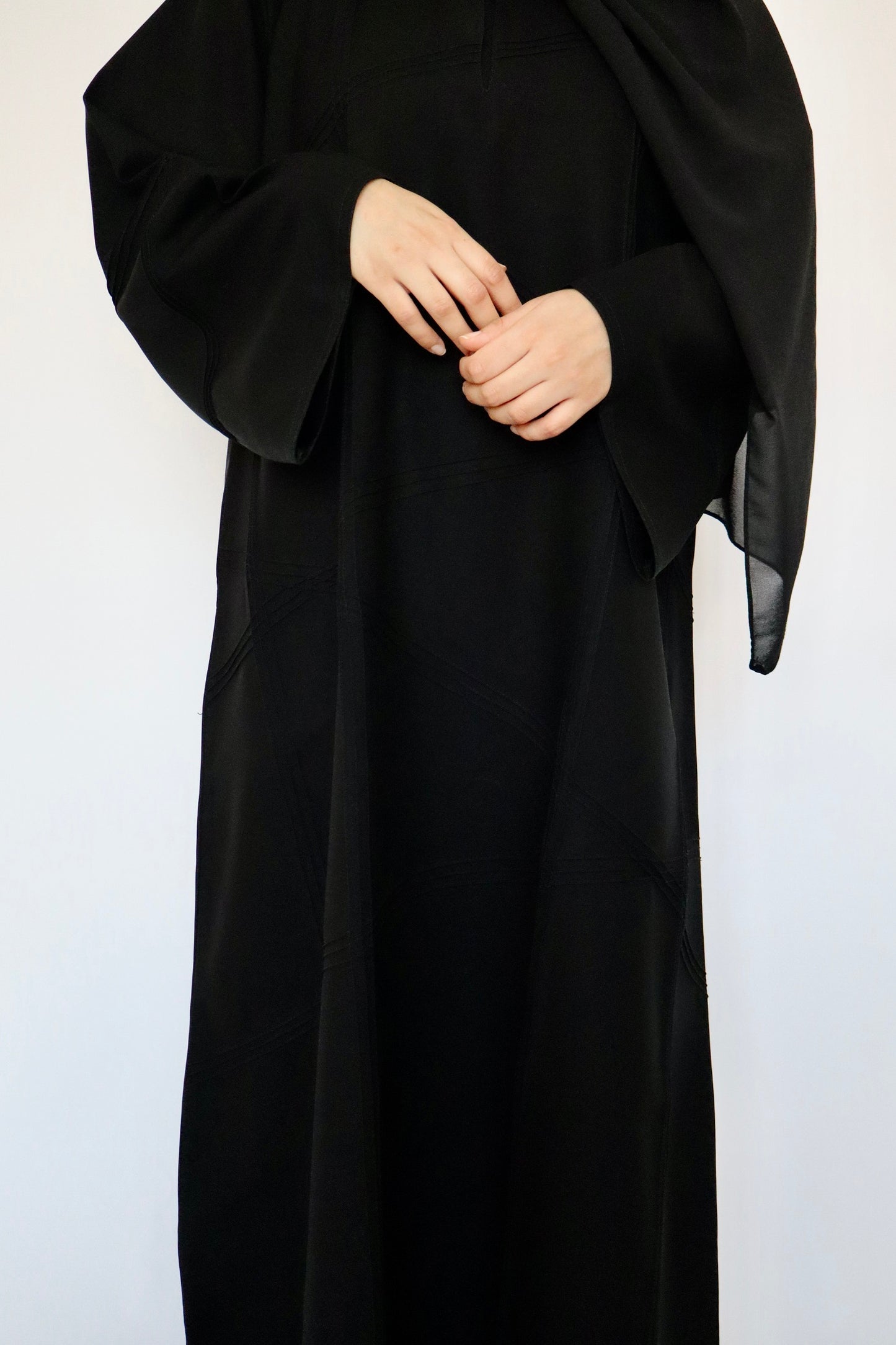 Seam Detailed Abaya | Black