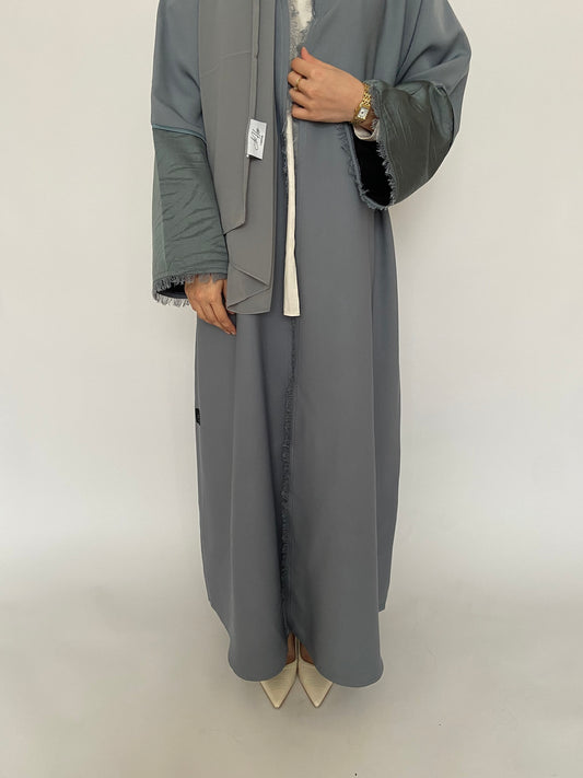 COLLECTION AH107 ABAYA / SILVER TEAL