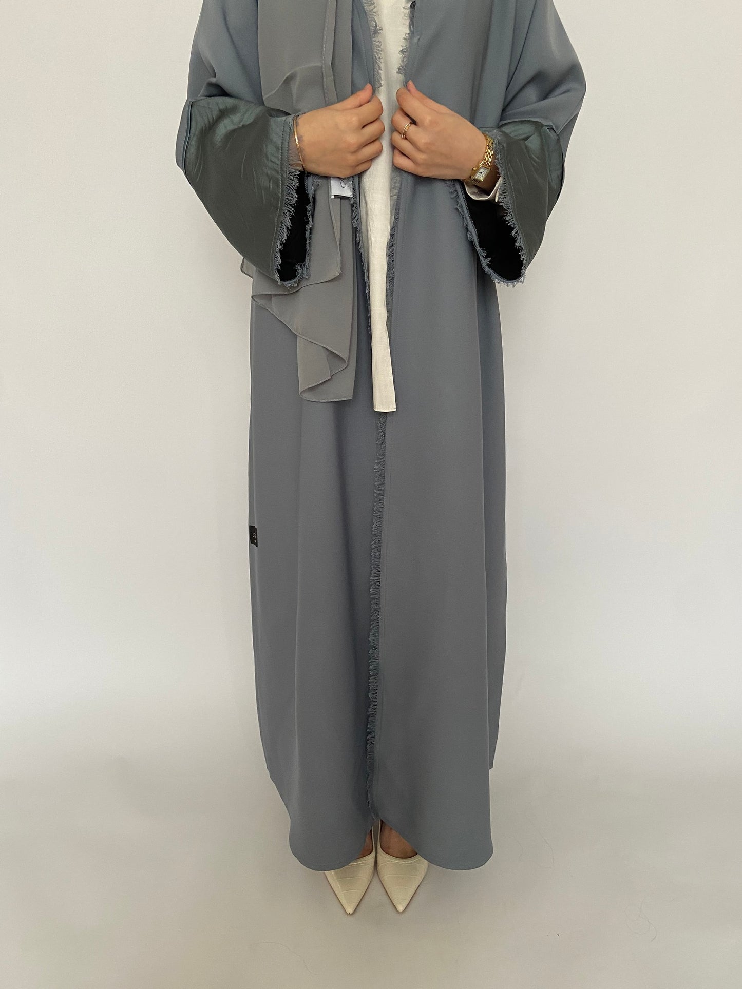 COLLECTION AH107 ABAYA / SILVER TEAL