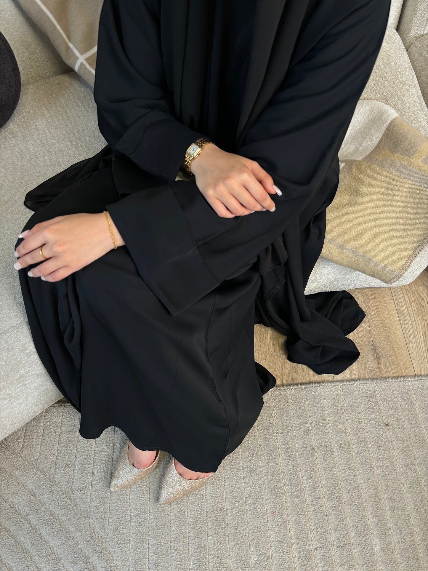 AH110 ABAYA SET / BLACK