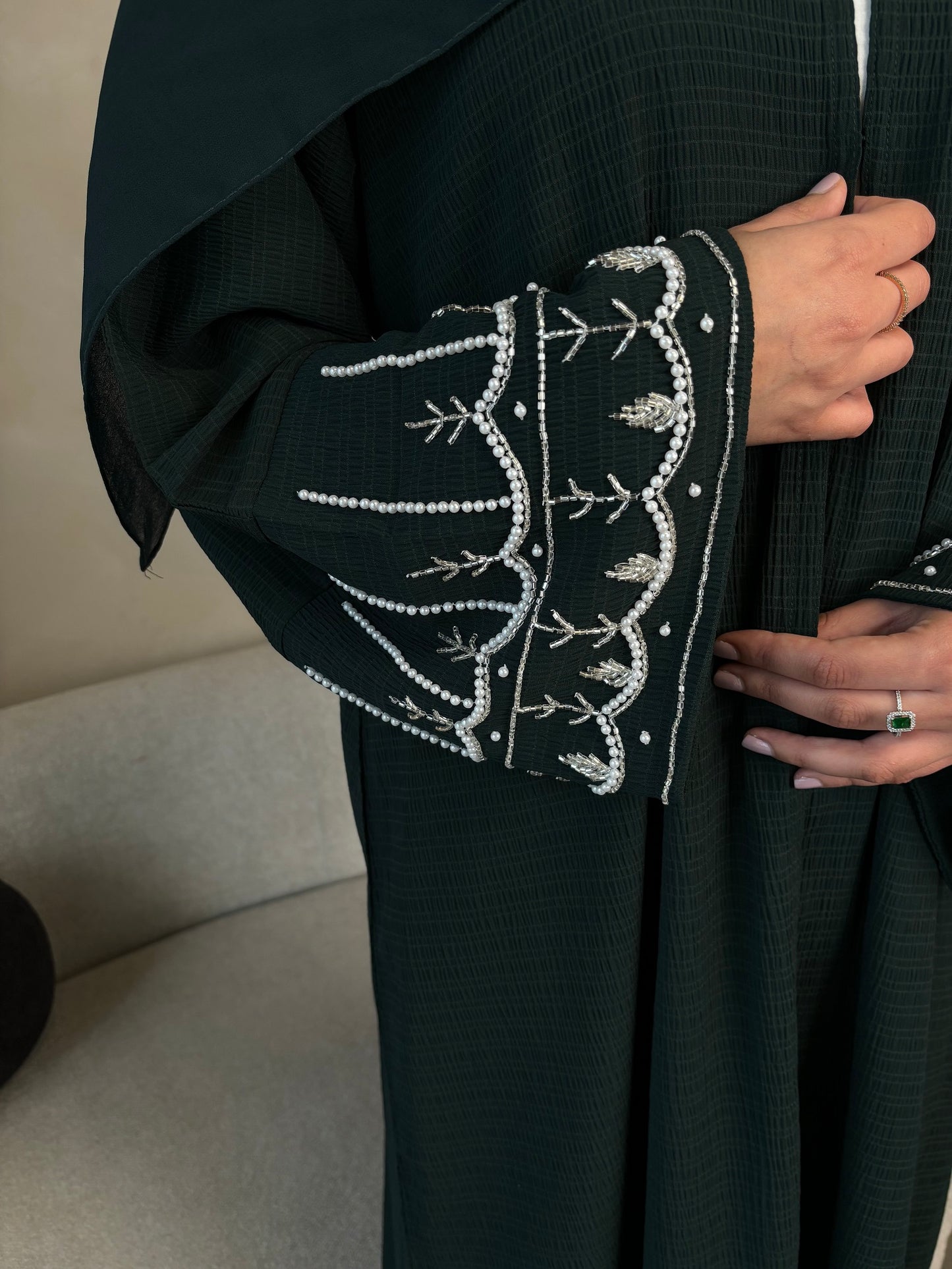 AH112 ABAYA / EMERALD GREEN