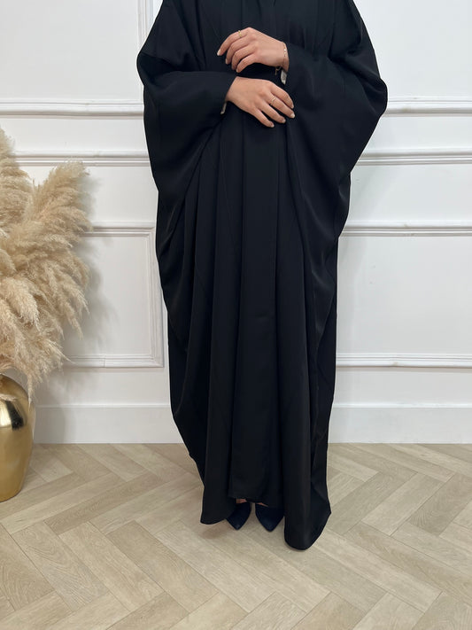 AH109 OPEN ABAYA / BLACK