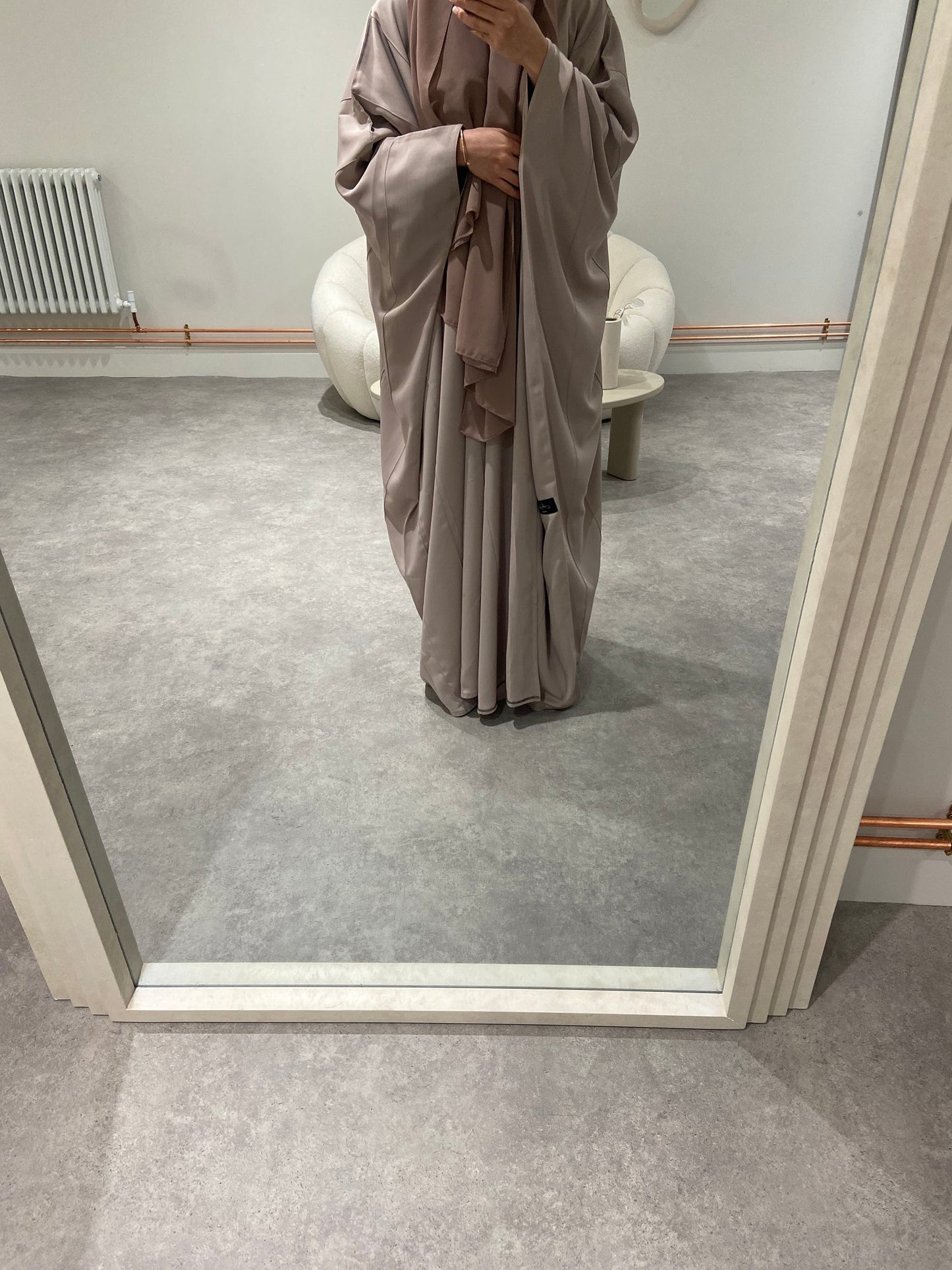 AH109 OPEN ABAYA / BLUSH