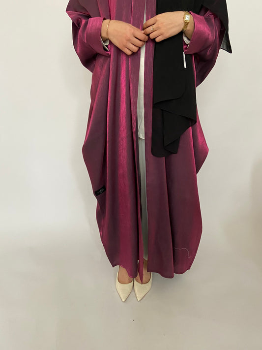 AH111 OPEN ABAYA / MAROON