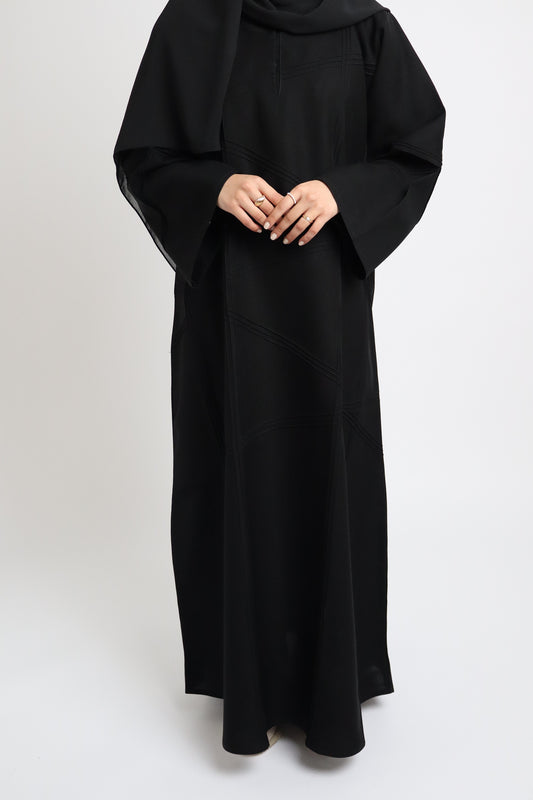 Seam Detailed Abaya | Black
