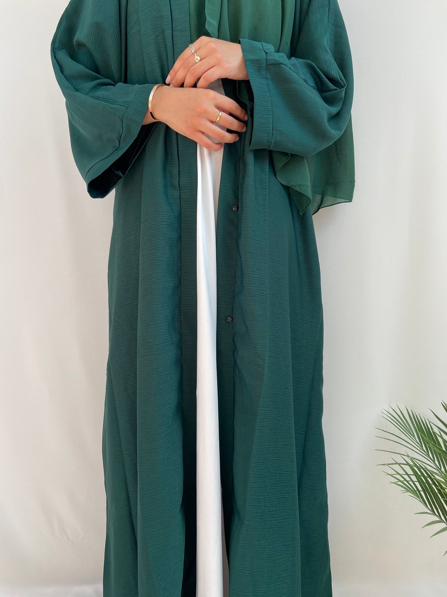 Emerald Green Textured NOUR Abaya