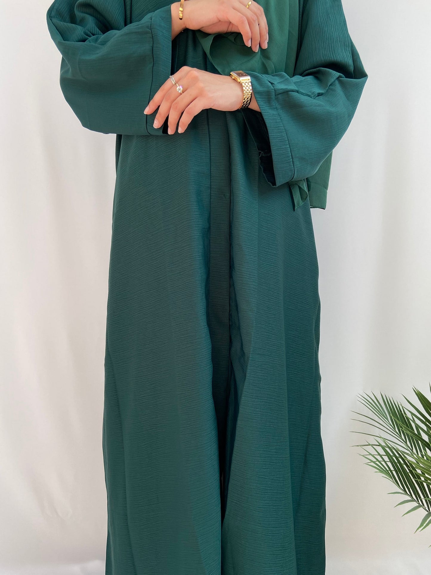 Emerald Green Textured NOUR Abaya