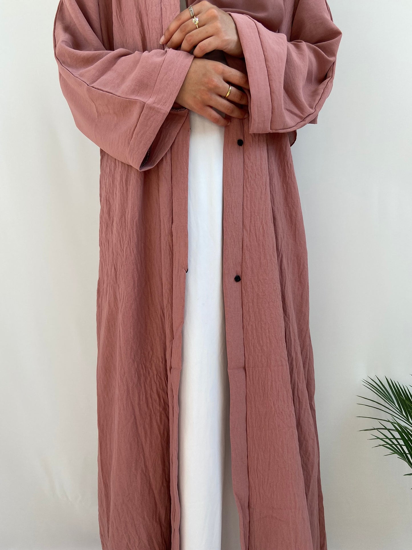 Rosewood Soft Crinkled NOUR Abaya