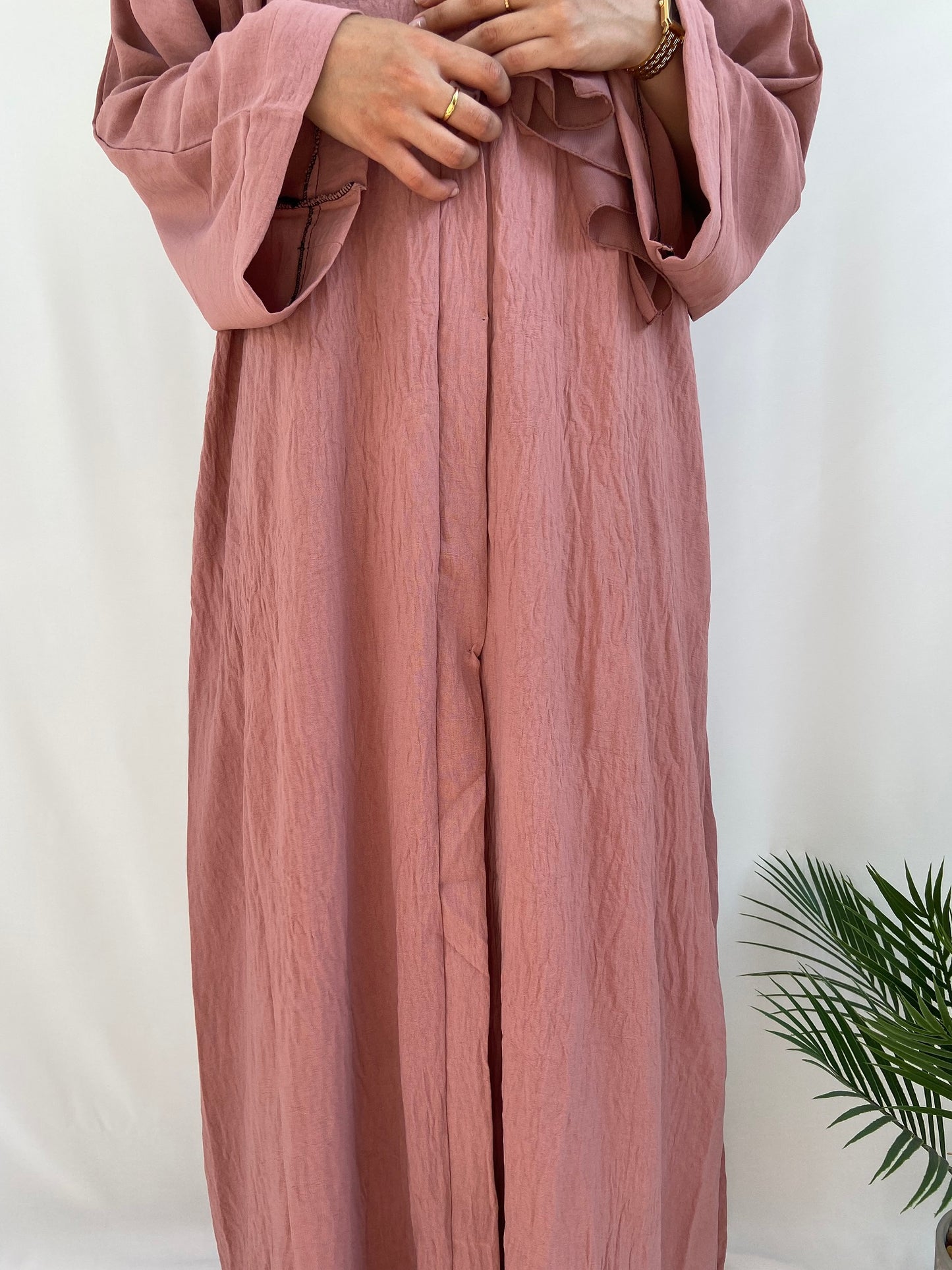 Rosewood Soft Crinkled NOUR Abaya